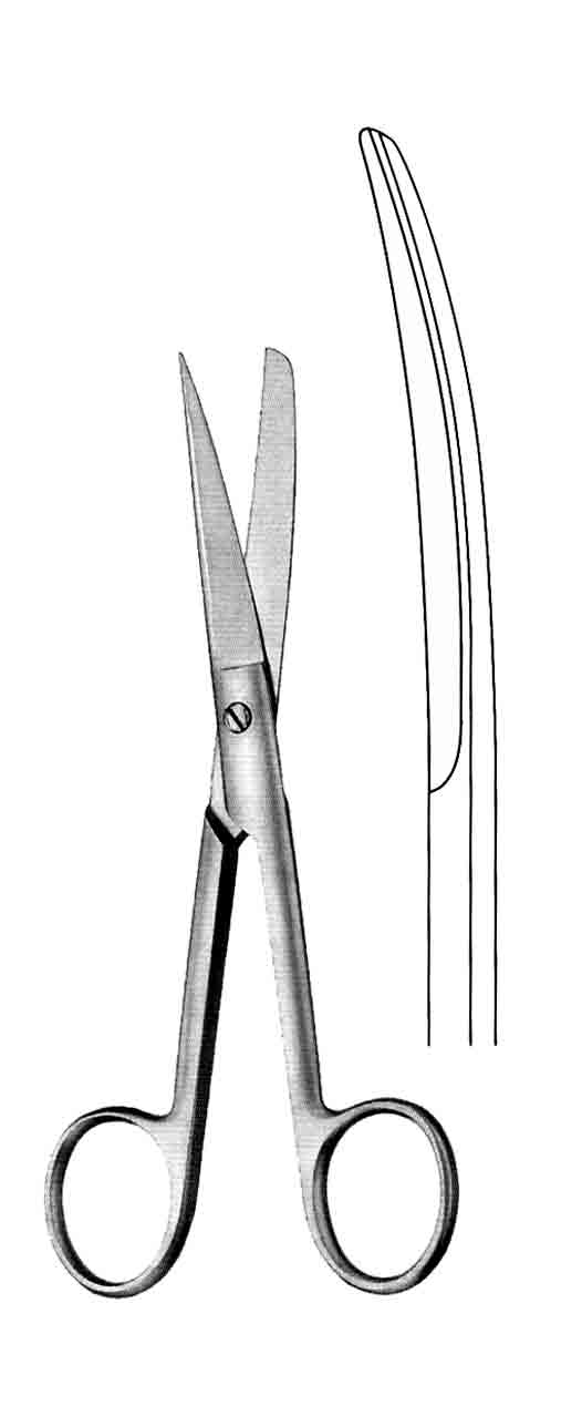 SİYAH SAPLI  MAKAS 14,5CM EĞRİ   